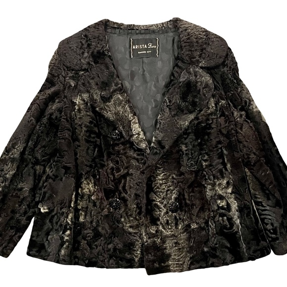 Vintage Women’s Brown Persian Lamb Short Fur Jacket Coat - Estimate Sm-Med - Picture 9 of 11